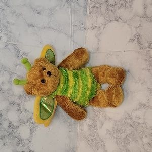 Pushland 9" Green, Yellow and Brown BumbleBee Plush Stuffed Animal